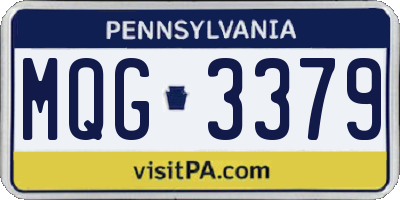 PA license plate MQG3379