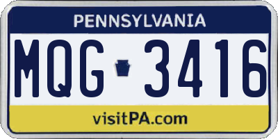 PA license plate MQG3416
