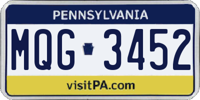PA license plate MQG3452