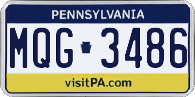 PA license plate MQG3486