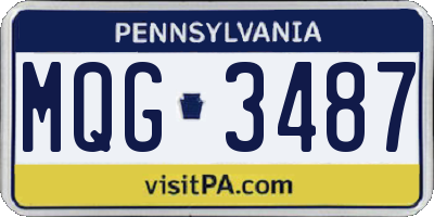 PA license plate MQG3487
