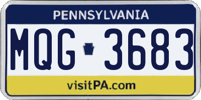 PA license plate MQG3683
