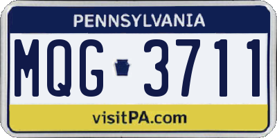 PA license plate MQG3711