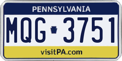 PA license plate MQG3751