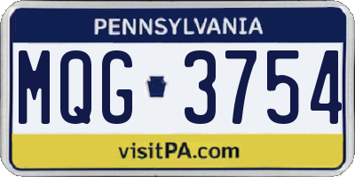 PA license plate MQG3754