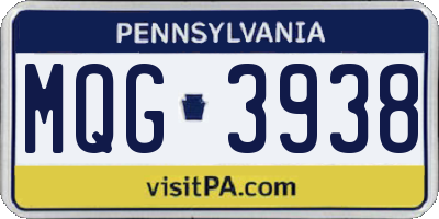 PA license plate MQG3938