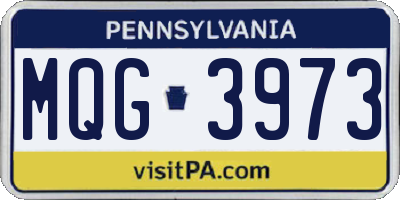 PA license plate MQG3973