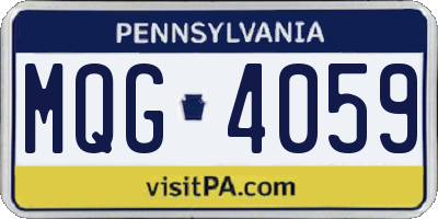 PA license plate MQG4059