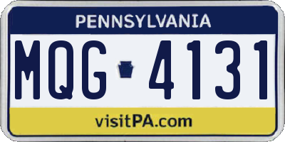 PA license plate MQG4131