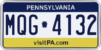 PA license plate MQG4132