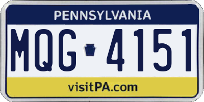 PA license plate MQG4151