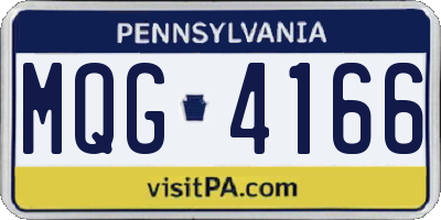 PA license plate MQG4166