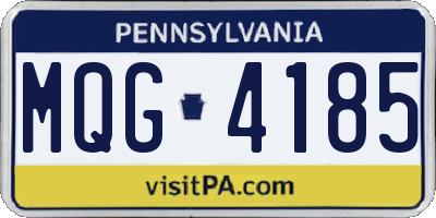 PA license plate MQG4185