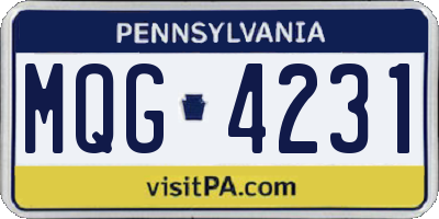 PA license plate MQG4231