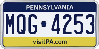 PA license plate MQG4253