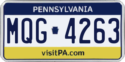 PA license plate MQG4263