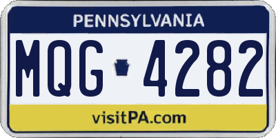 PA license plate MQG4282