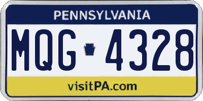 PA license plate MQG4328