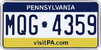 PA license plate MQG4359