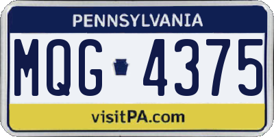 PA license plate MQG4375