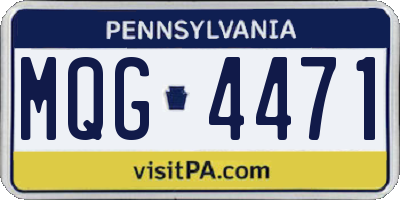 PA license plate MQG4471