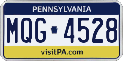 PA license plate MQG4528