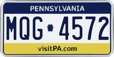 PA license plate MQG4572