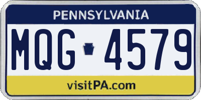 PA license plate MQG4579