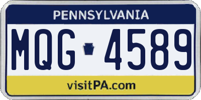 PA license plate MQG4589