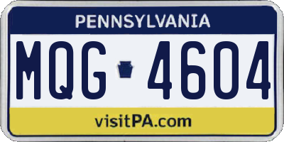 PA license plate MQG4604