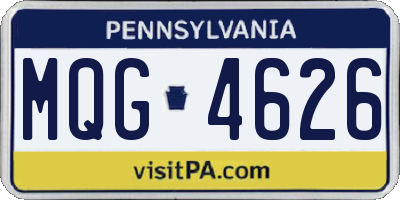 PA license plate MQG4626