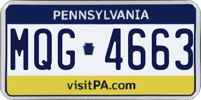 PA license plate MQG4663