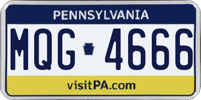 PA license plate MQG4666