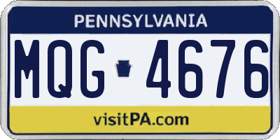 PA license plate MQG4676