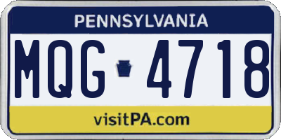 PA license plate MQG4718