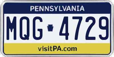 PA license plate MQG4729