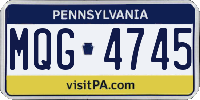 PA license plate MQG4745
