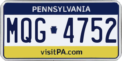 PA license plate MQG4752