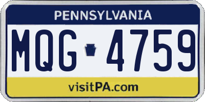 PA license plate MQG4759