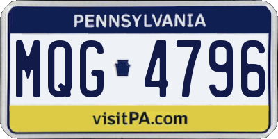 PA license plate MQG4796