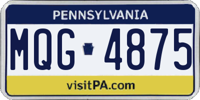 PA license plate MQG4875