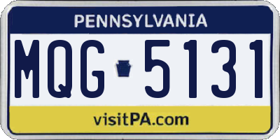 PA license plate MQG5131
