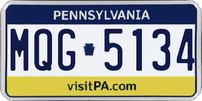 PA license plate MQG5134