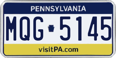 PA license plate MQG5145