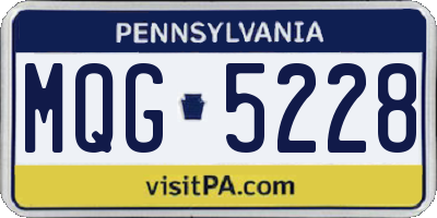 PA license plate MQG5228