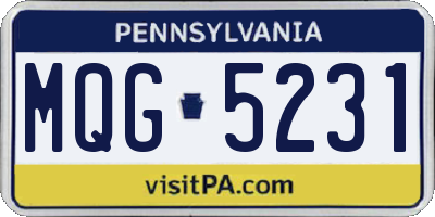 PA license plate MQG5231