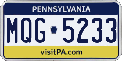 PA license plate MQG5233
