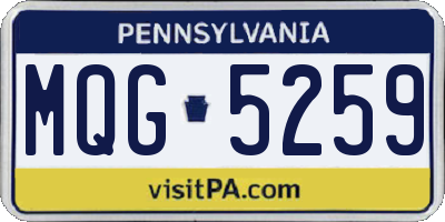 PA license plate MQG5259