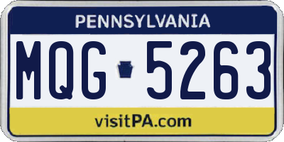 PA license plate MQG5263