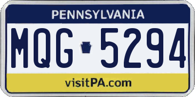 PA license plate MQG5294